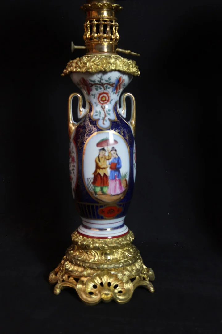 Paire De Lampes Porcelaine Bayeux XIX