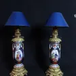 Paire De Lampes Porcelaine Bayeux XIX