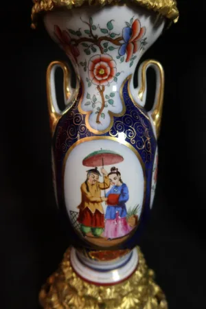 Paire De Lampes Porcelaine Bayeux XIX