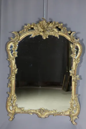Miroir En Bois Sculpté Et Doré XIX