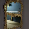 Miroir En Bois Sculpté Et Doré XIX