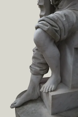 Grande Sculpture En Marbre Signée E.Mannini 1887"