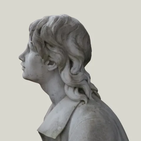 Grande Sculpture En Marbre Signée E.Mannini 1887"