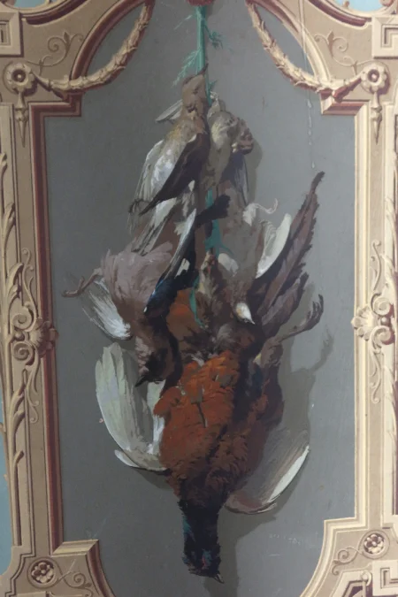 Cinq Panneaux d'Un Décor De Papier Peint Vers 1865