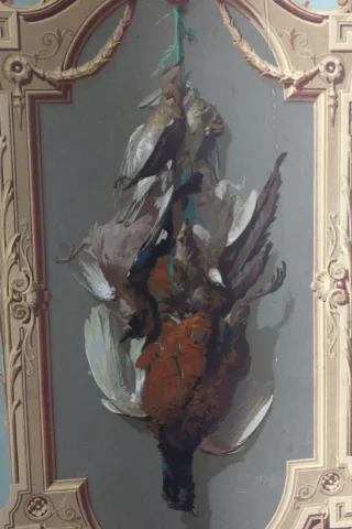 Cinq Panneaux d'Un Décor De Papier Peint Vers 1865