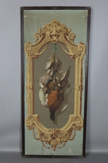 Cinq Panneaux d'Un Décor De Papier Peint Vers 1865
