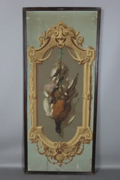Cinq Panneaux d'Un Décor De Papier Peint Vers 1865
