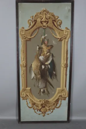Cinq Panneaux d'Un Décor De Papier Peint Vers 1865