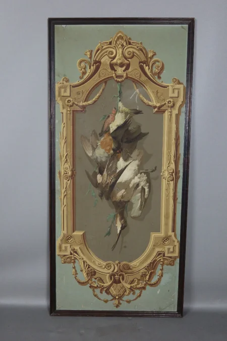Cinq Panneaux d'Un Décor De Papier Peint Vers 1865