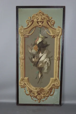 Cinq Panneaux d'Un Décor De Papier Peint Vers 1865