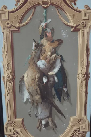 Cinq Panneaux d'Un Décor De Papier Peint Vers 1865