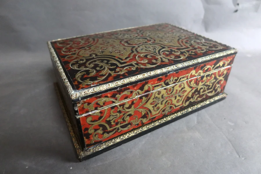 BOULLE MARQUETRY BOX signiert Alphonse Giroux