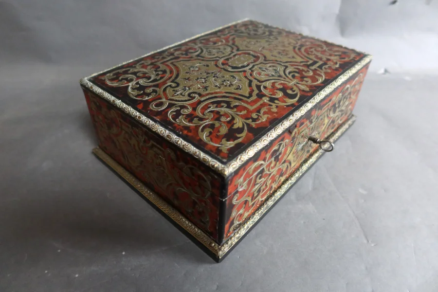 BOULLE MARQUETRY BOX signiert Alphonse Giroux