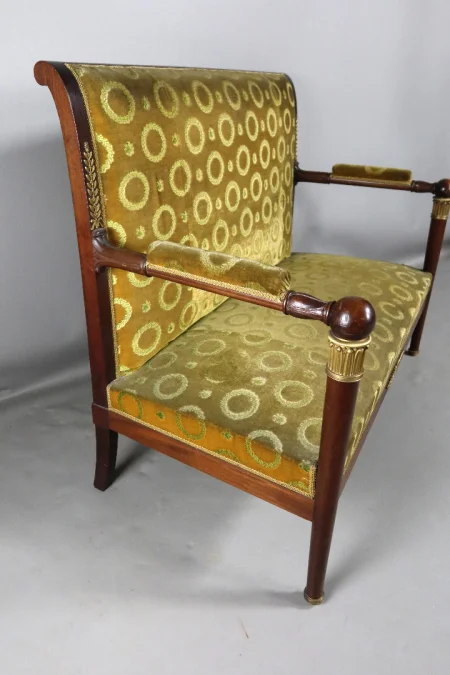 FRENCH EMPIRE STYLE SETTEE AND CHAIRS