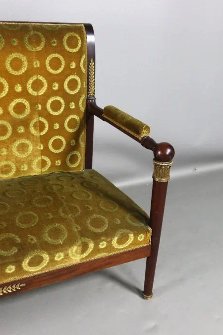 FRENCH EMPIRE STYLE SETTEE AND CHAIRS