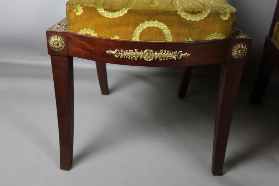 FRENCH EMPIRE STYLE SETTEE AND CHAIRS