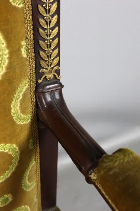 FRENCH EMPIRE STYLE SETTEE AND CHAIRS