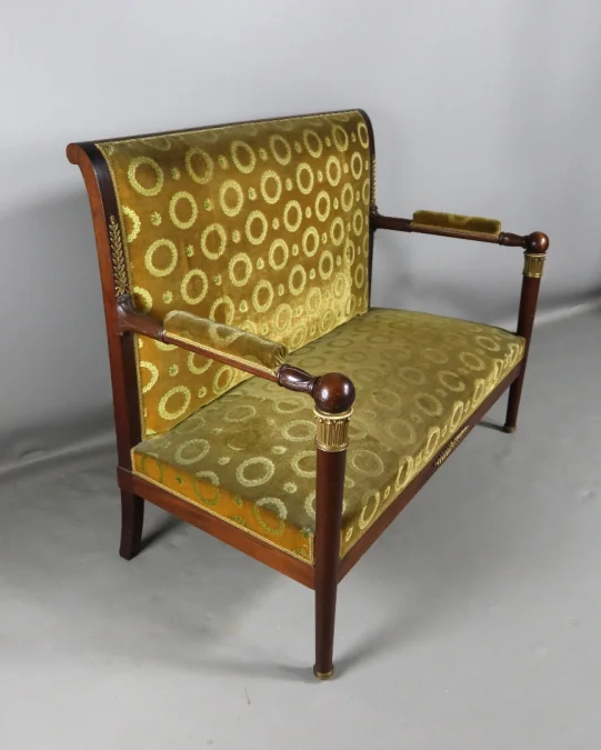 FRENCH EMPIRE STYLE SETTEE AND CHAIRS