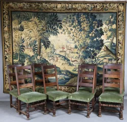 Suite De Huit Chaises Louis XIII époque XVIII
