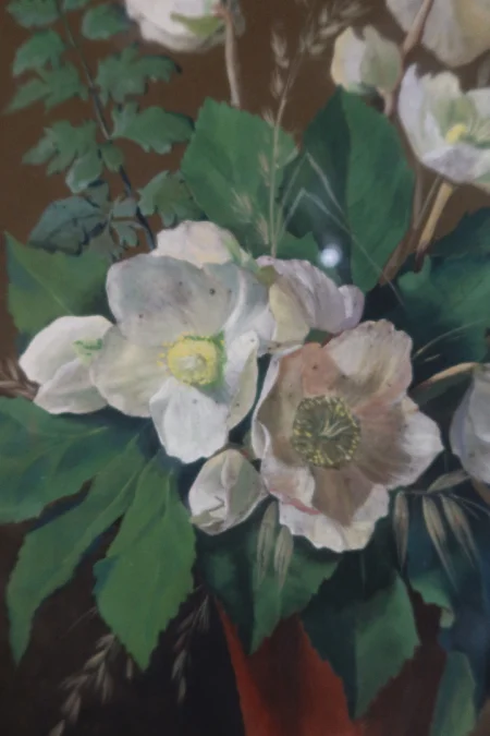SIGNED AND DATED PAINTING OF HELLEBORES