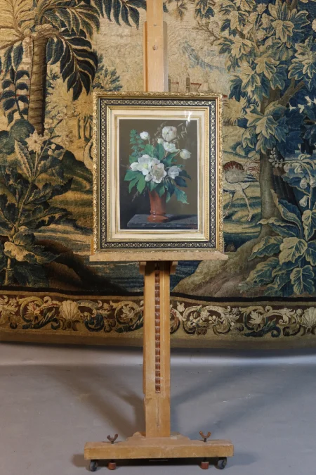SIGNED AND DATED PAINTING OF HELLEBORES