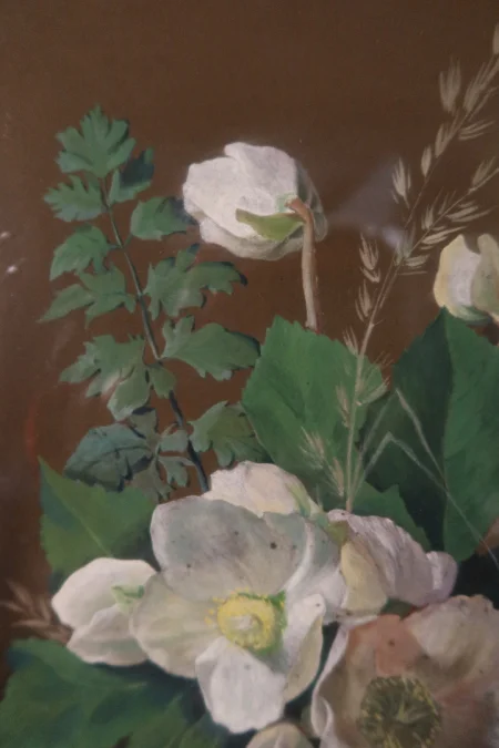 SIGNED AND DATED PAINTING OF HELLEBORES