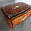 Coffret en loupe et marqueterie Napoléon III