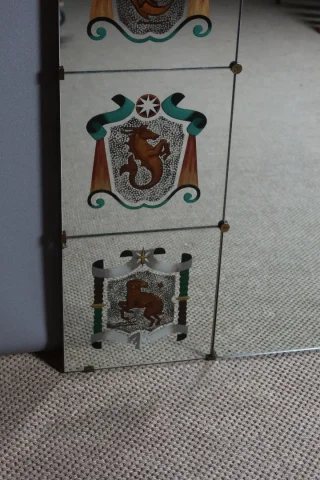 Grand miroir vintage aux signes du zodiaque