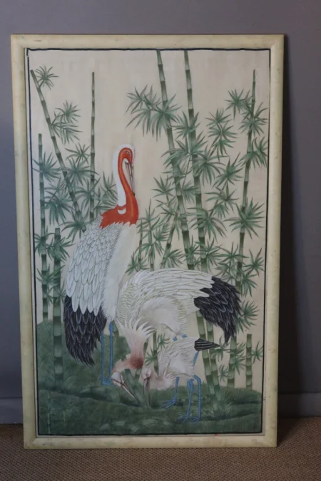 Panneaux décoratifs peints sur soie
