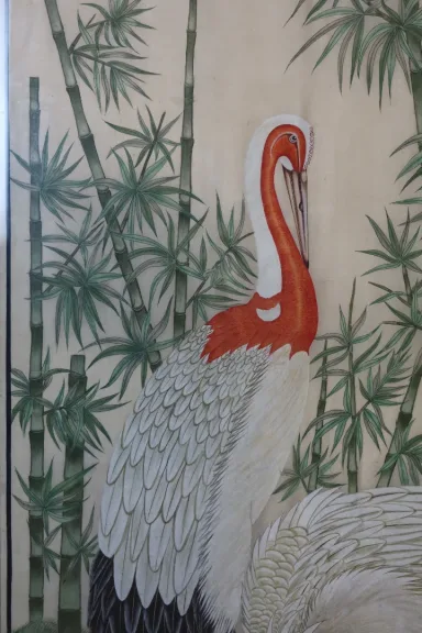 Panneaux décoratifs peints sur soie