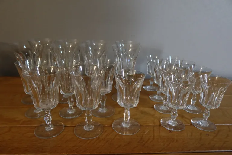 Verres en cristal de Baccarat modèle Polignac