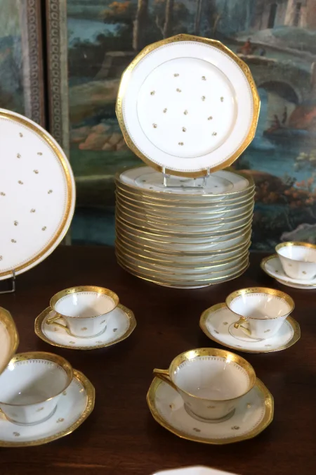 LIMOGES PORCELAIN DINNER AND TEA SERVICE