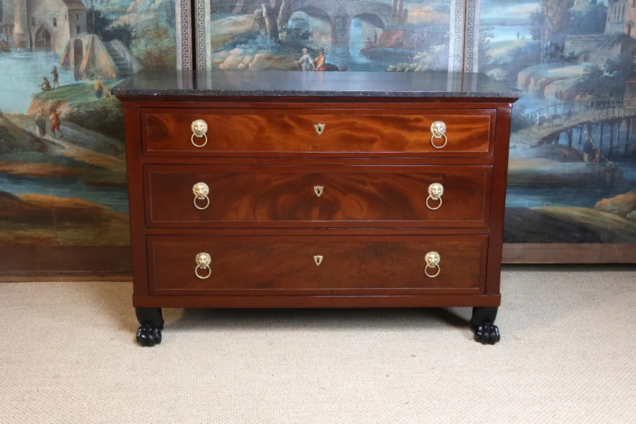 Commode Empire en acajou