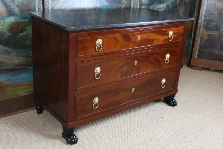 Commode Empire en acajou