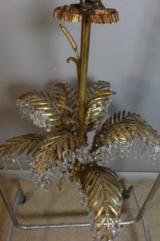 Lustre palmier en bronze d'après Bagués