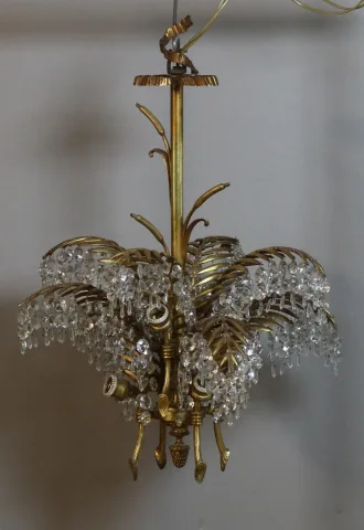 Lustre palmier en bronze d'après Bagués