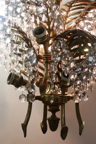 Lustre palmier en bronze d'après Bagués
