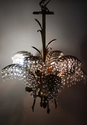 Lustre palmier en bronze d'après Bagués