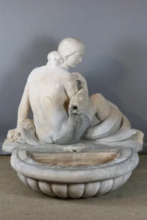 Fontaine de jardin et son bassin fin XIX début XXème siècle