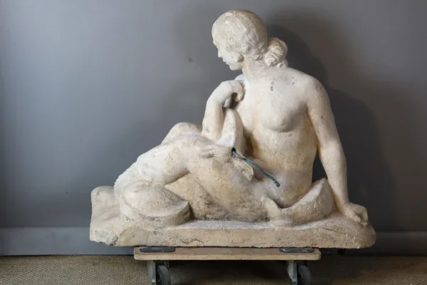 Fontaine de jardin et son bassin fin XIX début XXème siècle