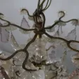 Lustre XIX en bronze et pampilles