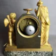 Pendule bronze doré signée Lefévre