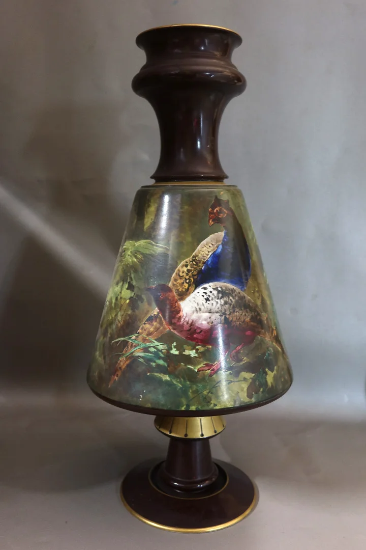 Paire de très grands vases Creil et Montereau "Lebeuf Milliet" (1840-1876)