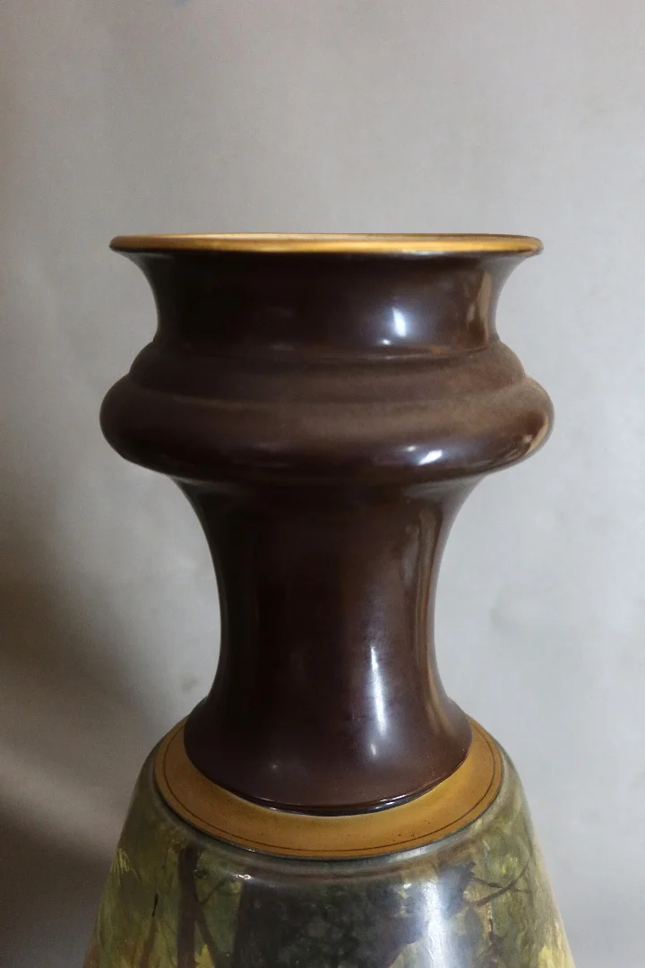 Paire de très grands vases Creil et Montereau "Lebeuf Milliet" (1840-1876)