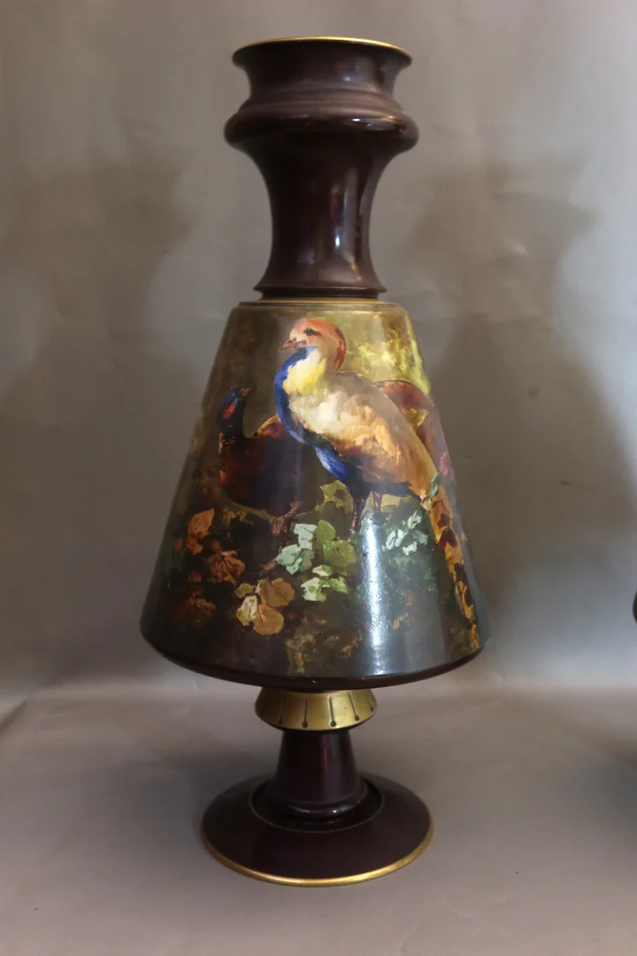 Paire de très grands vases Creil et Montereau "Lebeuf Milliet" (1840-1876)