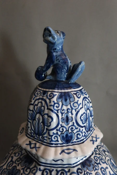 PAIR OF DELFT STYLE POTS
