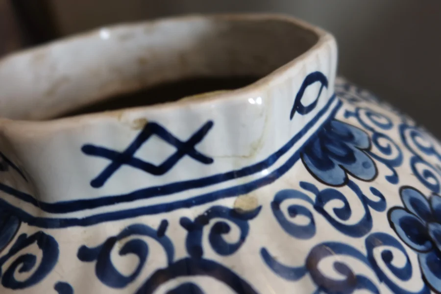 PAIR OF DELFT STYLE POTS