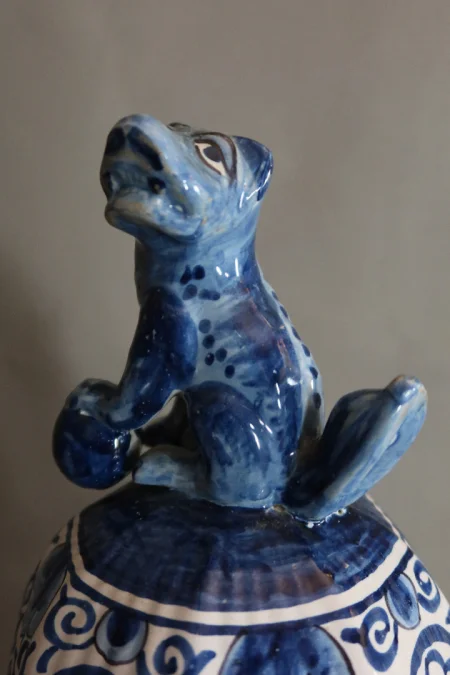PAIR OF DELFT STYLE POTS