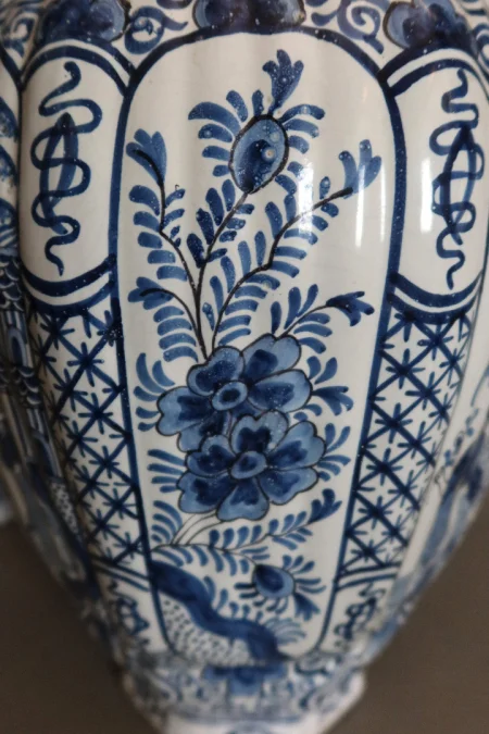 PAIR OF DELFT STYLE POTS