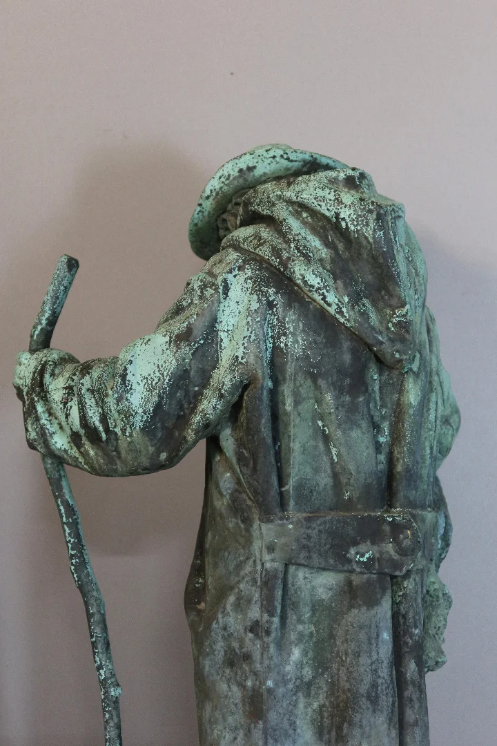 Sculpture en bronze "berger et son agneau" datée 1904 et signée